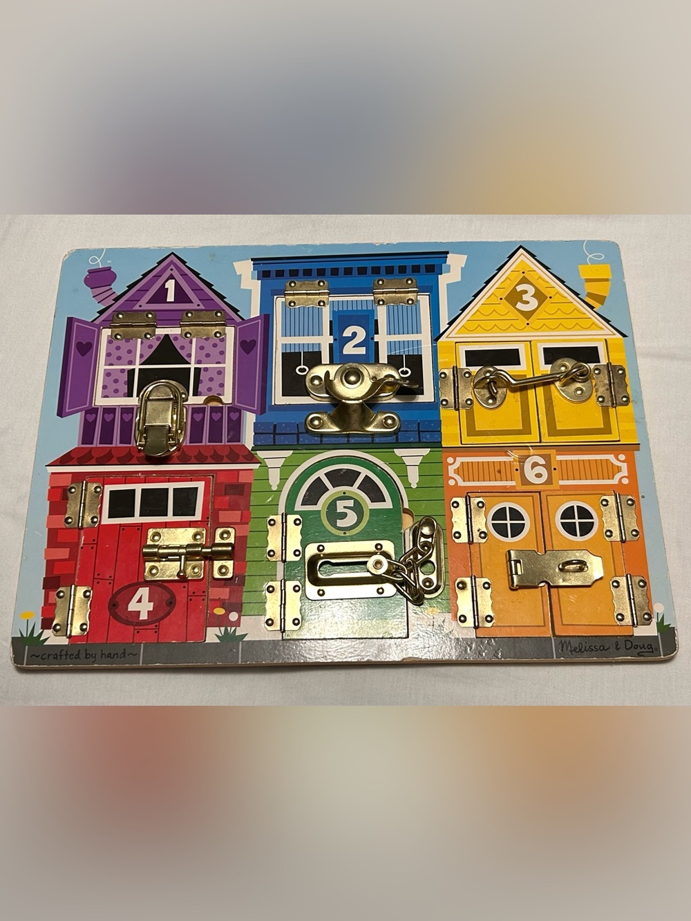 Melissa & Doug Latches Busy Board Wooden Educational Learning Toy Puzzle